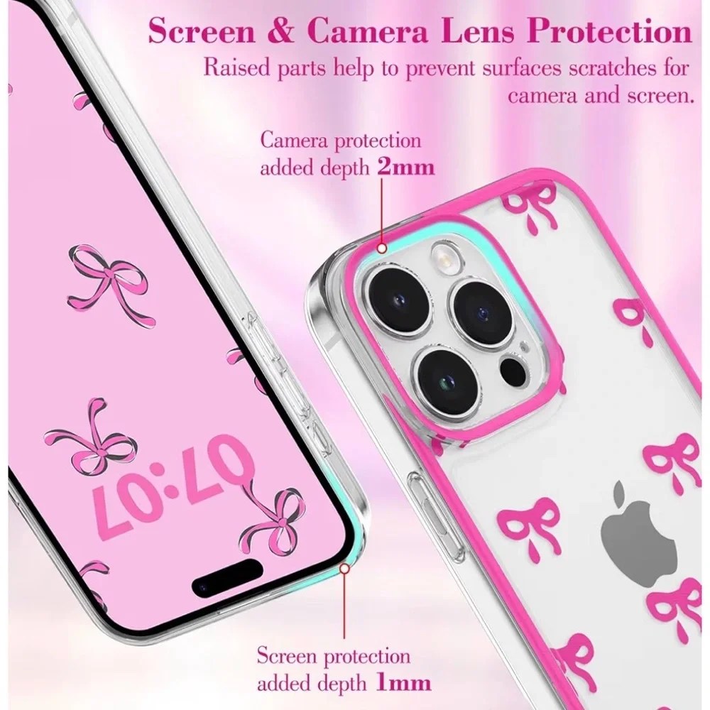 iPhone 15 Pro Pink Bow Design Phone Case